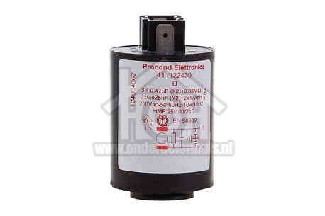 Dometic Wasmachine Zanussi Condensator Ontstoringsfilter 0,47 uF CF4450 1240343622